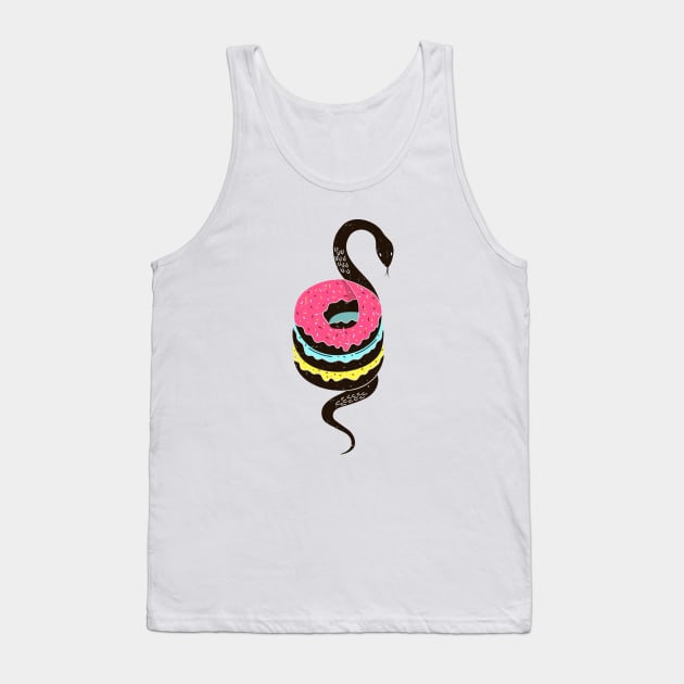 Snake Donut Tank Top by diardo